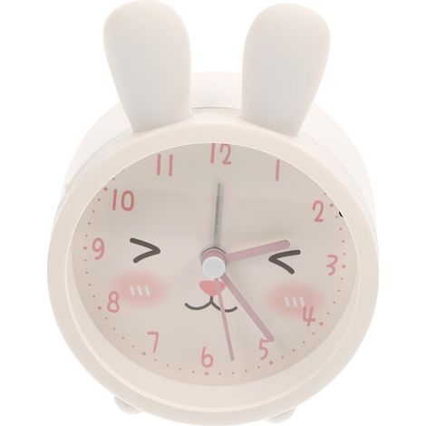 Réveil de Table Lapin Mignon Veilleuse Nuit Silencieuse en Silicone Blanc pour Bureau ou Chambre Décoration Originale (1/5)