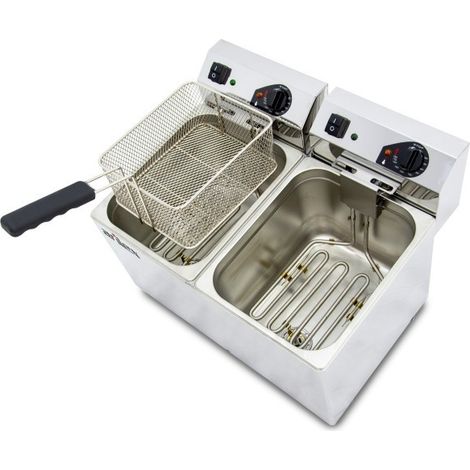 Friteuse électrique - 10+10L - Double cuve - Monophasée - Arilex (1/2)