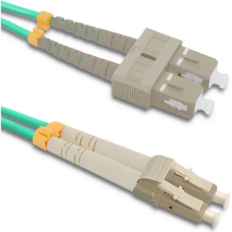 Cable de conexión de fibra óptica Qoltec LC/UPC - SC/UPC  Multimodo  50/125  OM4  Dúplex  3 m (1/3)