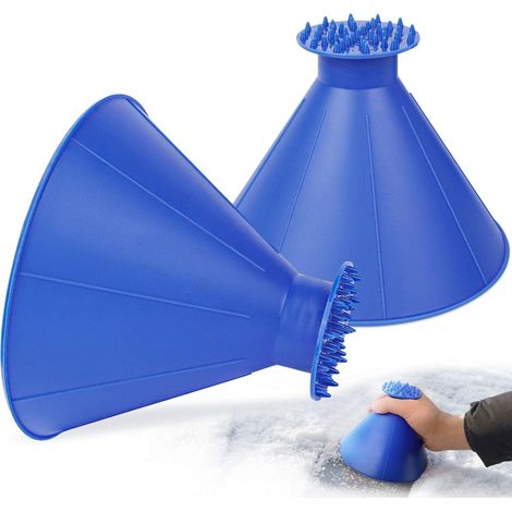 CCYKXA 2-Piece Round Car Scraper Set, 2-in-1 Windshield Scraper, Funnel Tool, Ice Scraper, Snow Scrapers for Car Windshields for SUVs, Cars, and Trucks