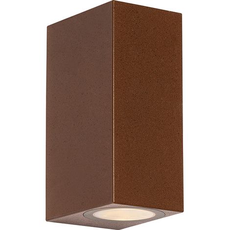 QAZQA Moderno Aplique de pared exterior moderno marrón óxido plástico 2 luces - Baleno Alargada Adecuado para LED Max. 2 x 5 Watt