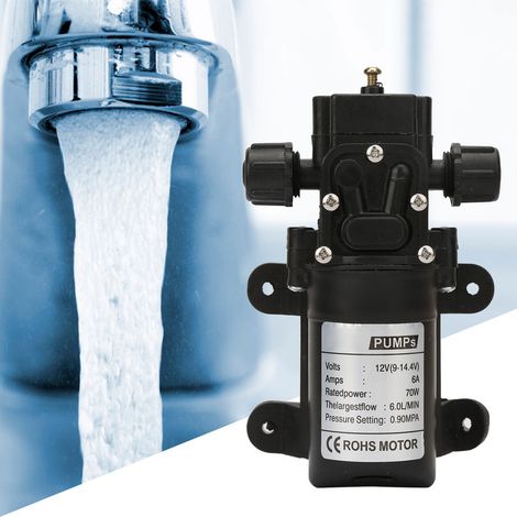 Pompe à eau auto-amorçante à membrane haute pression 12 V CC 70 W 6 L/min, filetage double face (1/5)