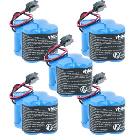vhbw 5x Batterie compatible avec Allen Bradley 1747-L543 SLC 5/04 Controller 64Kb Memory contrôleur Raid (2900mAh, 6V, Li-ion)