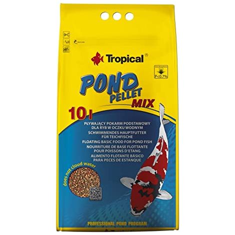 POND PELLET MIX 10L 1300G - ALIMENT COMPLET SOUS FORME DE BOULES FLOTTANTES POUR KOI, POISSONS DE BASSIN TROPICAL