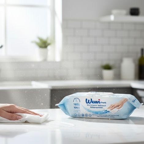 Wewi Universal-Oberflächenreinigungstücher, 100 Stück