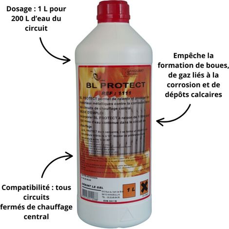 Agent Protecteur Chauffage Central - 1 L - pH 8 - Densité 1.14 - Pour Circuits Fermés