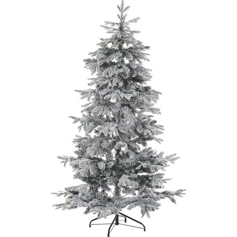 Albero di Natale Artificiale Bianco Innevato con Base in Metallo 180 cm Tomichi (1/5)