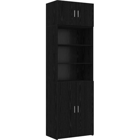 Storage Cabinet with Shelves Black Oak 70 x 42.5 x 225 cm vidaXL