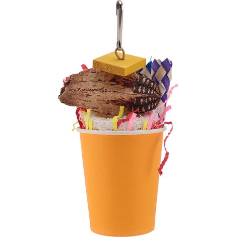 Bird Chewing Shredding Foraging Toys Colorful Encourage Instinct Bird Shredded Paper Toys for Small Medium Parrot Birds Orange Cup (1/5)