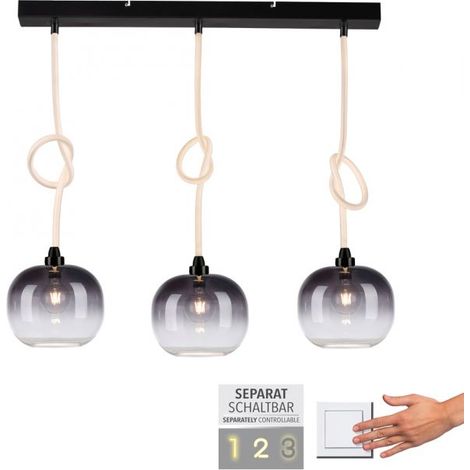 Suspension moderne Paul Neuhaus LUMA 3xE27 noire 150cm (1/5)
