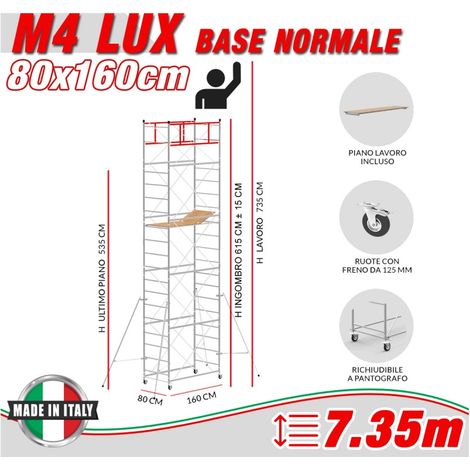 Trabattello M4 LUX base normale Altezza lavoro 7,35 metri