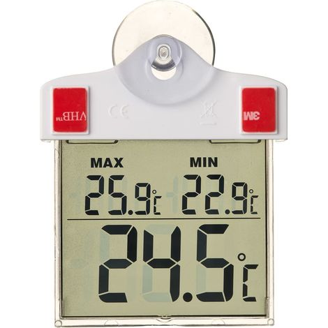 Thermomètre numérique de fenêtre 13 x 10 x 3 cm Nature (1/4)