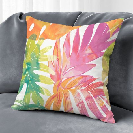 Housse de coussin floral jardin, décoration canapé-lit,45×45cm (1/5)