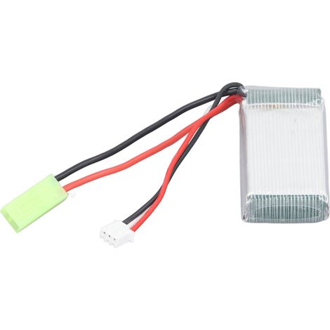 Batterie lithium 7,4 V 850 mAh 703048 pour hélicoptères radiocommandés Wltoys V912, V262, V333, V353 et BQ202. Batterie LiPo 7,4 V 850 mAh avec prise Tamiya. (1/5)
