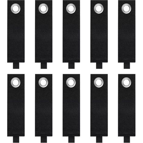 10PCS Organisateur Support Rallonge, Sangles Rangement d'extension Robustes Sangles Câble à Boucle à Crochet Portables avec Œillet pour le Stockage de Câbles de Cordes de Tuyau d'arrosage (1/5)