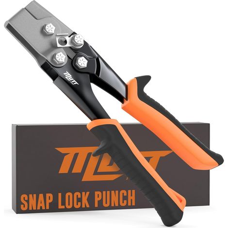Professional Snap Lock Punch - Heavy Duty Sheet Metal Notcher with Safety Lock - End Cap Crimper for Gutters - Essential Gutter Clamping Tool