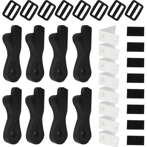 Lot de 8 bandes de fixation pour film de piscine et pinces pour système d'enroulement mobile, bâches de piscine et film solaire pour piscines universelles dans le sol (1/5)