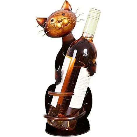 Porte-bouteille de vin en forme de chat, présentoir de sculpture d’animal autonome, pour la maison, bar (1/5)