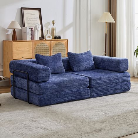 2-Sitzer Schlafsofa aus Chenille, faltbar und modular (1/5)
