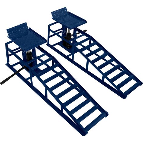 Rampe Idrauliche per Auto 2 Piattaforme di Sollevamento da 3 Tonnellate 3000kg Garage Officina Van Auto Rampa di Carico 34x26cm Altezza della Piattaforma Regolabile 270-375 mm Larghezza Massima 245mm (1/5)