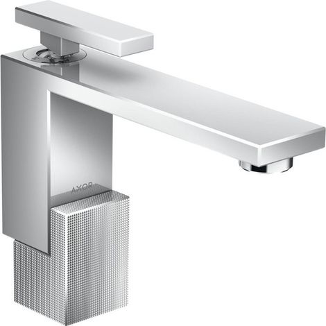 mitigeur lavabo 130, coupe diamant, bonde push-open chroméé