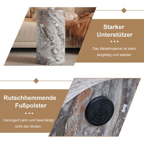 Effet marbre gris élégant: table basse ronde en MDF pour salon, canapé et thé (1/5)