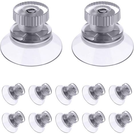ventouse a visser, 12 Pièces 25mm Ventouses Transparentes avec Filetage, Extra Fortes PVC Plastique Suspension Rideau Isolant Ventouse pour Camping Car, Fenêtre, Salle de Bain, Van
