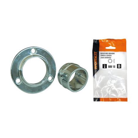 REGGITUBO ARMADIO TONDO A GHIERA SELF WORKIT - ZAMA CROMATO MM 25 CF=PZ 2- 2 confezioni