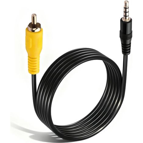 Câble adaptateur vidéo RCA mâle vers RCA 3,5 mm mâle vers RCA mâle pour DVR de voiture, caméras de surveillance, caméras de bord - 1,2 m (1/5)