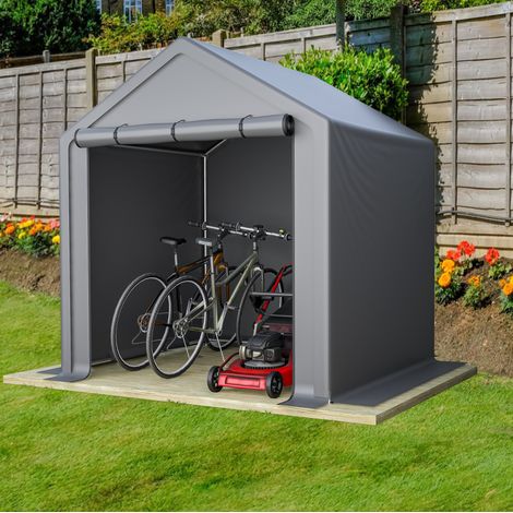 Rimessa bici da giardino 190x170x200 cm grigio OKMYHOME (1/5)