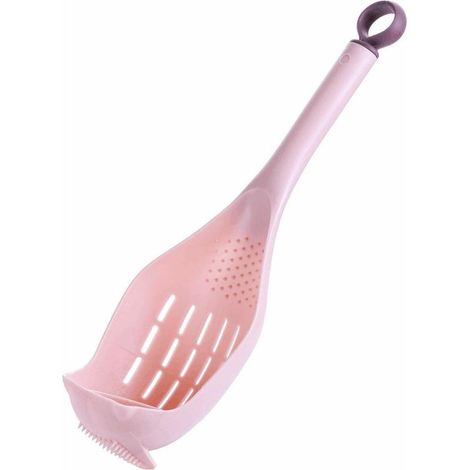 Cuillères de cuisine polyvalentes pour cuisiner Ustensiles de cuisine à long manche avec trou de suspension pour cuisiner, remuer, mélanger et servir - Rose - 1 pièce (1/5)