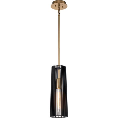 Elstead Kichler Linara Plafoniera a sospensione sottile nera e ottone naturale (1/5)