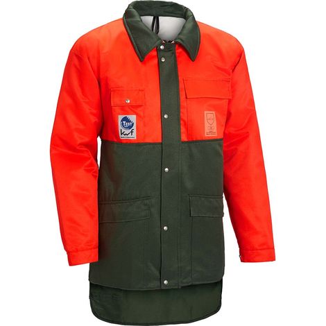 Novotex-Isomat Schnittschutzjacke mit Bauchschutz SignalOrange/Grün Größe 54/56