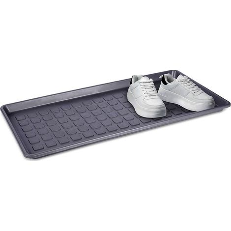 Tapete de plastico gris para cubrezapatos mantenga limpio el hogar