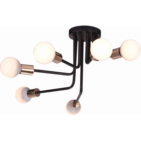 Lampadario Candellux SPILL 36-56542 nero oro 6xE27