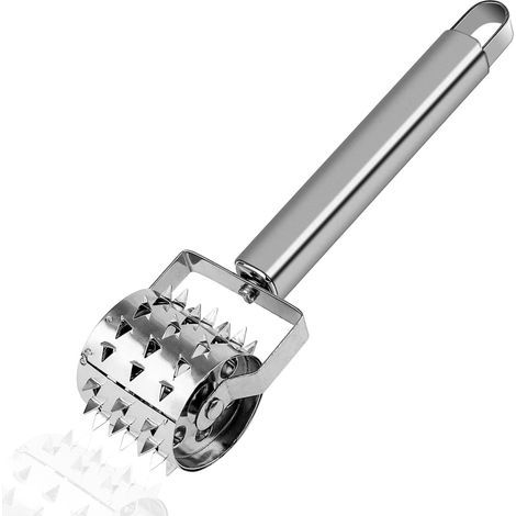 19 cm Outil D'attendrisseur, Acier Inoxydable Argenté Marteau à Viande, Rouleau Type Attendrisseur de Viande, Utilisé pour les Steaks, Côtelettes de Porc et Autres Viandes à Salaison (1/5)