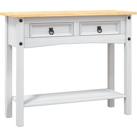 Maison Exclusive - Table console Gamme Corona Pin mexicain Blanc 90x34,5x73 cm