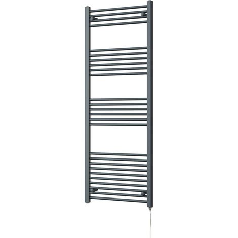 Zennor - Anthracite Electric Towel Rail H1600mm x W600mm Straight 800w Standard (1/3)