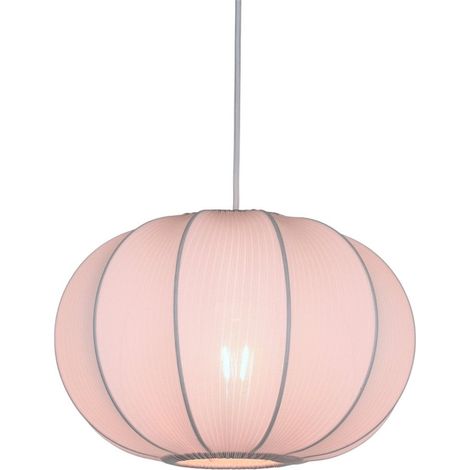Suspension Luminaire en Tissu Rose Ø 34 x 21 cm et Câble de 120 cm E27 - PANGIVO (1/2)
