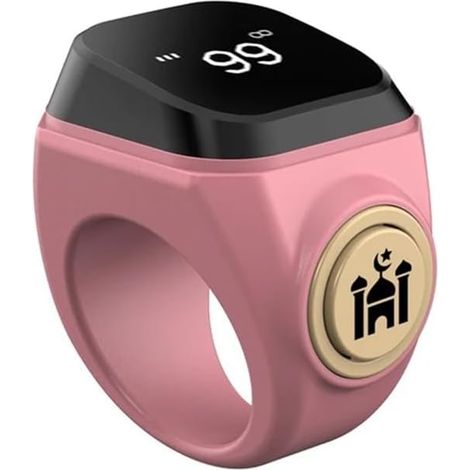 Bague de comptage numérique, compteur Tasbih électronique rechargeable étanche avec batterie de 40 mAh, 3 tailles pour les pratiques de prière Zikr et musulmanes (22 mm, or rose) (1/5)