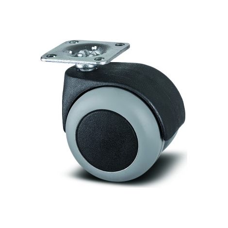 Roulette pivotante table et bureau - platine - ø50mm - Lumina
