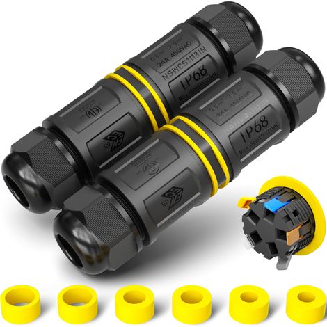 Connecteurs de Câbles Étanches IP68 - Boîte de jonction 5 Fils - Raccord extérieur étanche pour jardin - Dérivation de câble Ø4-14mm - Boîtier électrique extérieur étanche et sécurisé,2 pièce (1/5)