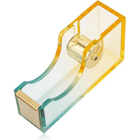 CCYKXA Tischabroller für Klebeband – mit rutschfestem Boden – großer, transparenter Acryl-Tischabroller – für Büro, Schule und Zuhause
