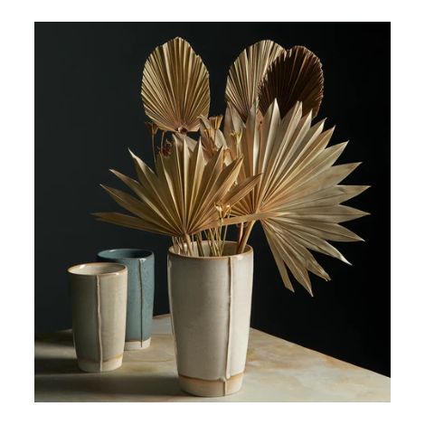 Vase Faro en grès émail réactif beige (1/2)
