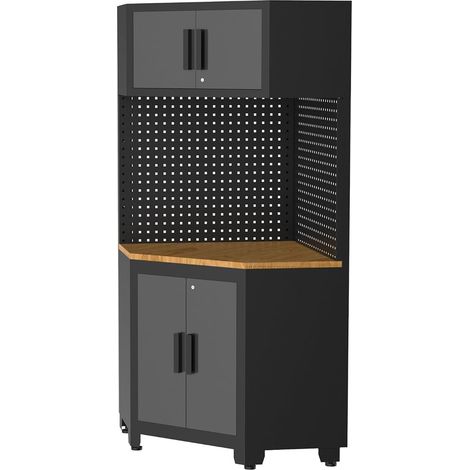 Meuble d'angle Armoire Modulable Atelier Gris Anthracite Combo VITO (1/5)