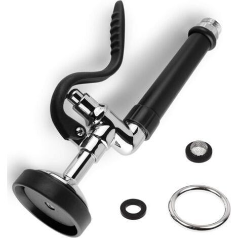 Vorspülbrause für Spülbecken, Ersatzarmatur für gewerbliche Spülbeckenarmaturen, hochdruckpoliert, schwarz