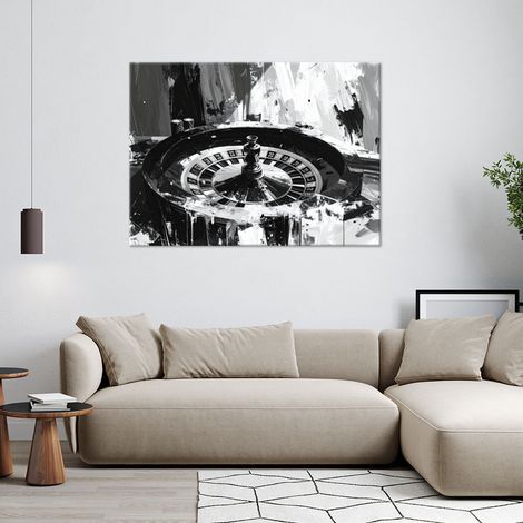 Wandbild Roulette Casino Modern Schwarz-Weiß 60x40 (1/4)