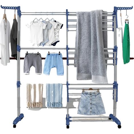 Asciugatrice, larghezza estensibile, acciaio inossidabile resistente, grigio blu, XXL-a (1/2)