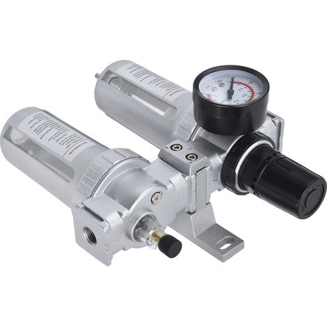 Druckluftfilter-Druckregler mit Manometer, Wasserabscheider für Kompressor, 2-teiliges Set SFC400 (1/5)