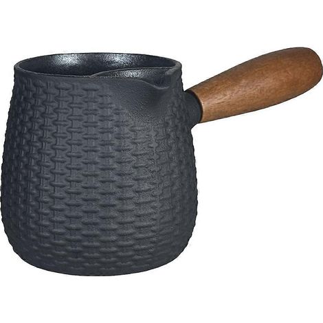 Handgefertigte gusseiserne Teekanne für die Zubereitung über offener Flamme – Kessel mit seitlichem Griff zum Kochen und Brühen von Kaffee (1/5)